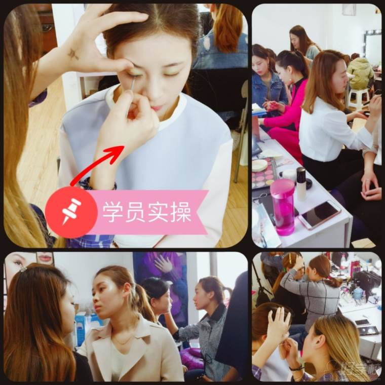 西安風(fēng)尚國(guó)際化妝紋繡美甲培訓(xùn)學(xué)校學(xué)員實(shí)操
